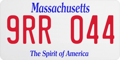 MA license plate 9RR044