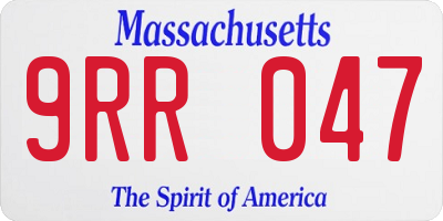 MA license plate 9RR047