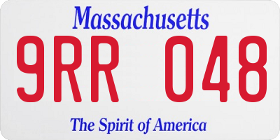MA license plate 9RR048