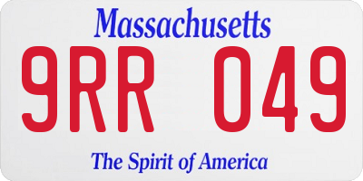MA license plate 9RR049