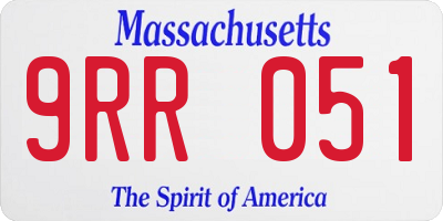 MA license plate 9RR051