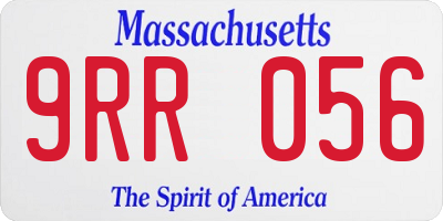 MA license plate 9RR056