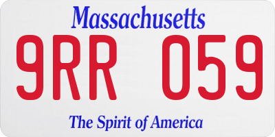 MA license plate 9RR059
