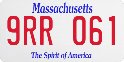 MA license plate 9RR061