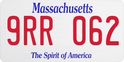 MA license plate 9RR062