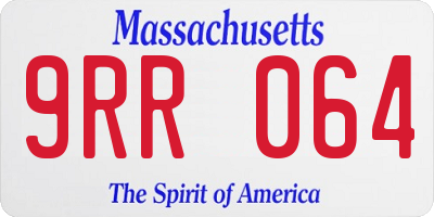 MA license plate 9RR064
