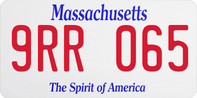 MA license plate 9RR065