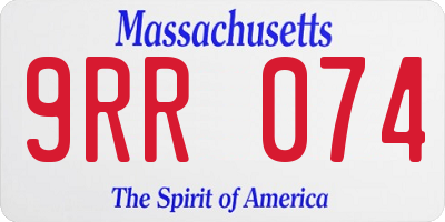 MA license plate 9RR074