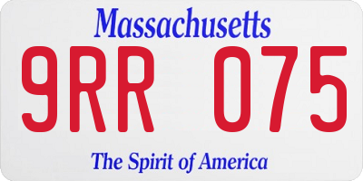 MA license plate 9RR075