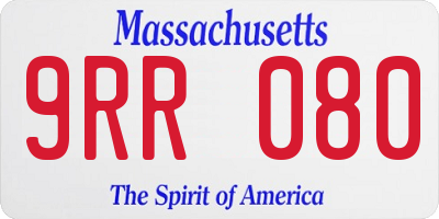 MA license plate 9RR080