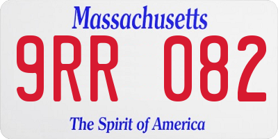 MA license plate 9RR082
