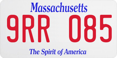 MA license plate 9RR085