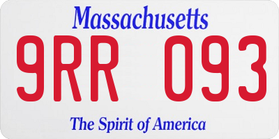 MA license plate 9RR093