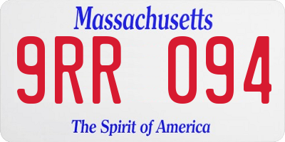 MA license plate 9RR094