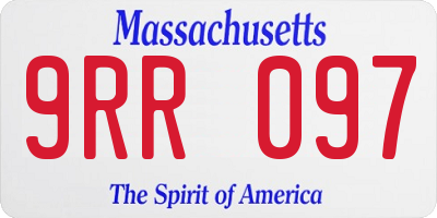 MA license plate 9RR097