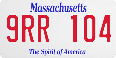MA license plate 9RR104