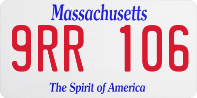 MA license plate 9RR106