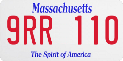 MA license plate 9RR110