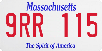 MA license plate 9RR115