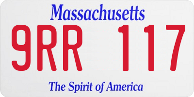 MA license plate 9RR117