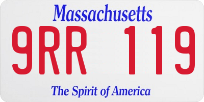MA license plate 9RR119