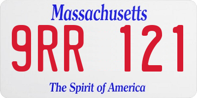 MA license plate 9RR121