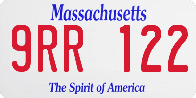 MA license plate 9RR122
