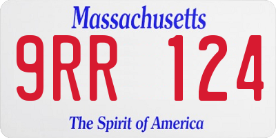 MA license plate 9RR124