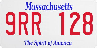 MA license plate 9RR128