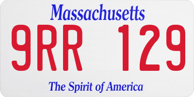 MA license plate 9RR129