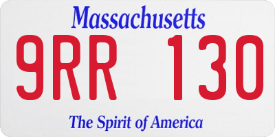 MA license plate 9RR130