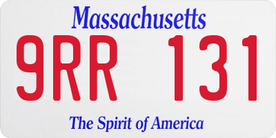 MA license plate 9RR131