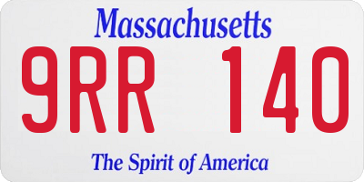 MA license plate 9RR140
