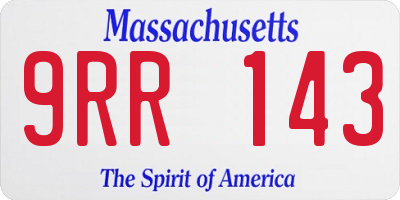 MA license plate 9RR143