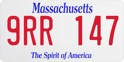 MA license plate 9RR147