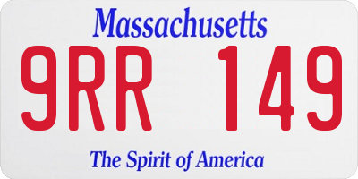 MA license plate 9RR149