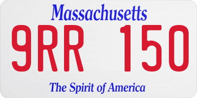 MA license plate 9RR150