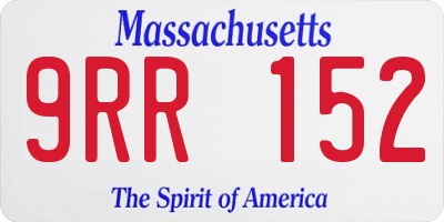MA license plate 9RR152