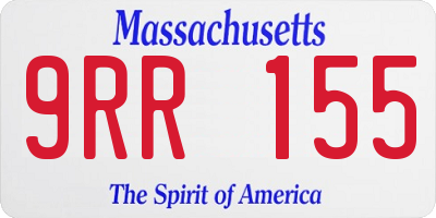 MA license plate 9RR155