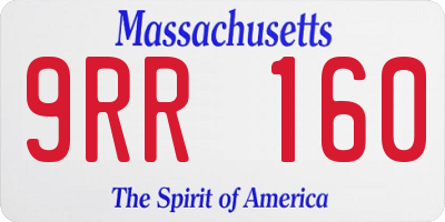 MA license plate 9RR160