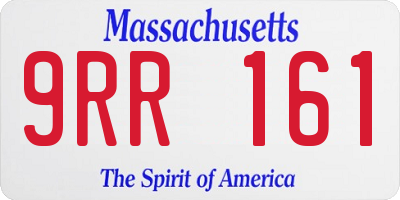 MA license plate 9RR161