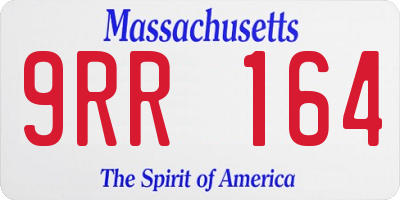 MA license plate 9RR164