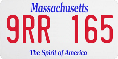 MA license plate 9RR165