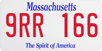 MA license plate 9RR166