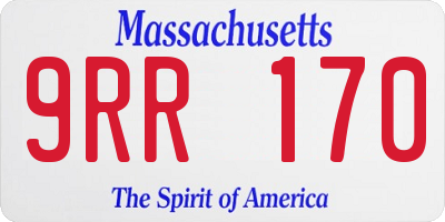 MA license plate 9RR170