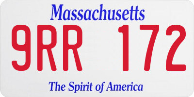 MA license plate 9RR172