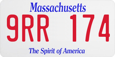 MA license plate 9RR174