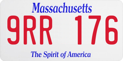 MA license plate 9RR176