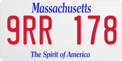 MA license plate 9RR178