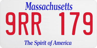 MA license plate 9RR179